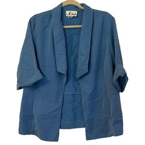 N Touch Women’s Elbow Sleeve Blue Open Front‎ Blazer Sz M